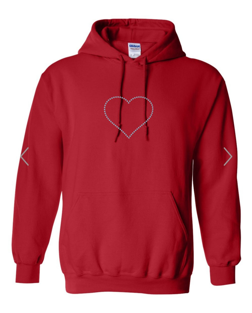 RED HOODIE WITH CLEAR RHINESTONE 