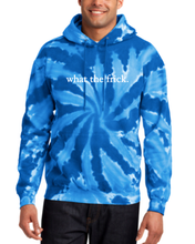 Load image into Gallery viewer, BLUE TIE DYE &quot;WHAT THE FRICK&quot; HOODIE
