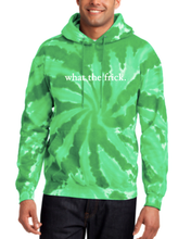 Load image into Gallery viewer, GREEN TIE DYE &quot;WHAT THE FRICK&quot; HOODIE